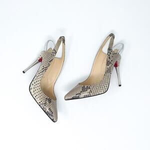 Christian Louboutin Twistochat Python Slingback 120 Heels EU 36.5